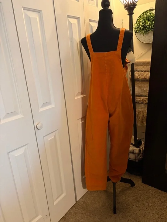 Lucy & Yak Orange Corduroy Dungarees Overalls - Picture 2 of 8